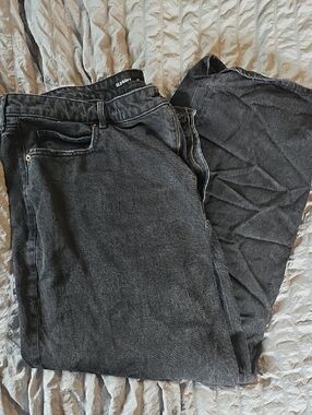 Old Navy Womens Charcoal Black Extra Wide Leg Jeans